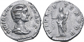 Didia Clara (daughter of D. Julianus) AR Denarius. Rome, April-June AD 193. DIDIA CLARA AVG, draped bust to right / HILAR TEMPOR, Hilaritas standing t...