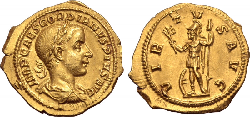 Gordian III AV Aureus. Rome, AD 240. IMP CAES GORDIANVS PIVS AVG, laureate, drap...