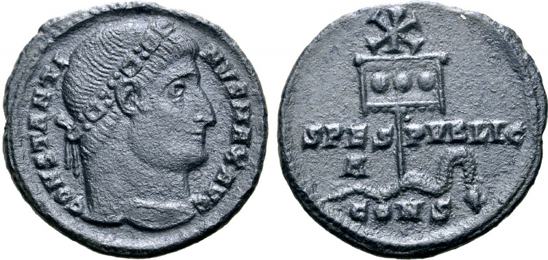 Constantine I 'the Great' BI Nummus. Constantinople, AD 327. CONSTANTINVS MAX AV...