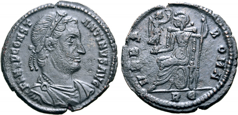 Nepotian (Usurper) BI 25mm. Rome, 3rd-30th June AD 350. FL NEP CONSTANTINVS AVG,...