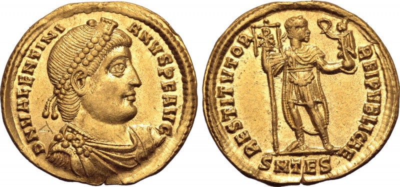 Valentinian I AV Solidus. Thessalonica, AD 364-367. D N VALENTINIANVS P F AVG, p...