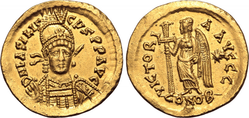 Basiliscus AV Solidus. Constantinople, 9 January - August AD 475. D N bASILISCµS...