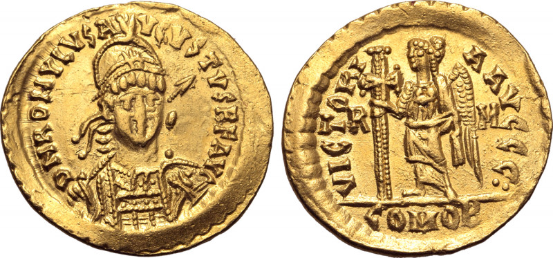 Romulus Augustus AV Solidus. Rome, 31 October - early September AD 476. D N ROMV...