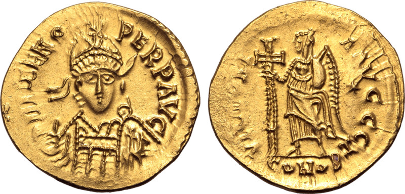 Visigoths, Uncertain King AV Solidus. In the name of Zeno. Arles(?) mint, AD 480...