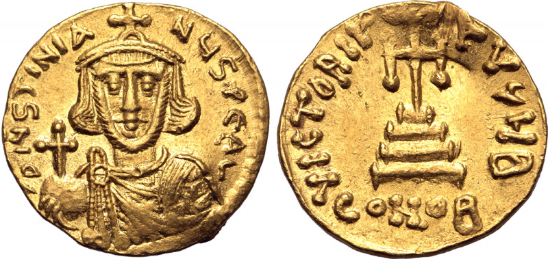 Justinian II AV Solidus. First reign. Constantinople, AD 687-692. D IЧSƮINIANЧS ...