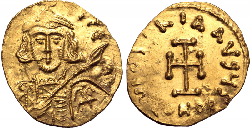 Tiberius III Apsimar AV Tremissis. Constantinople, AD 698-705. [D ƮIbЄRIЧS] PЄ A...