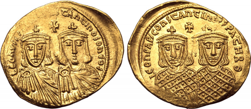 Leo IV 'the Khazar', with Constantine VI, Leo III, and Constantine V, AV Solidus...