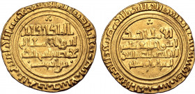 Ayyubids. Al-Kamil Muhammad I AV Dinar. al-Iskandariya mint, AH 618 = AD 1221. Mint and date formula in outer margin; citing the Abbasid caliph "Abu l...