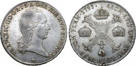 Austria, Hapsburg Empire. Franz II AR Kronenthaler. Milan mint, 1793. FRANCISC • II • D • G • R • I • S • A • GER • HIE • HVN • BOH • REX •, laureate ...