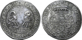 Kingdom of Bohemia, Duchy of Krumau. Johann Christian and Johann Seyfried AR Thaler. 1658. ❀ IOAN • CHRIST • ET • IOAN • SEYF • S • R • IMP • PR • C :...