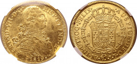 Colombia, Spanish Colonial. Fernando VII AV 8 Escudos. Nuevo Reino (Santa Fé de Bogotá) mint, 1819 NR JF. • FERDND • VII • D • G• HISP • ET IND • R • ...