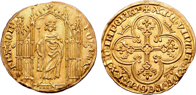 France, Kingdom. Charles IV le Bel (the Fair) AV Royal d'or. Paris mint, struck ...