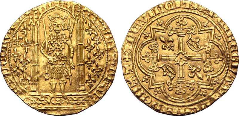 France, Kingdom. Charles V le Sage (the Wise) AV Franc à pied. Paris mint, struc...