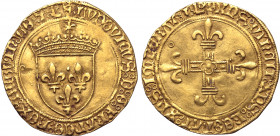 France, Kingdom. Louis XII AV Écu d'or au soleil de Provence. Tarascon mint, struck from 25 April 1498. (crowned lis) LVDOVICVS ⦂ D ⦂ G ⦂ FRAꞂCO ⦂ RЄX...