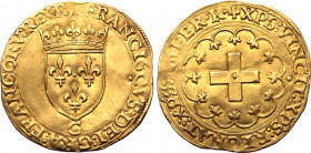 France, Kingdom. François I le Restaurateur des Lettres (the Restorer of Letters) AV Écu d'or au soleil. Poitiers mint, 2nd type, struck from 14 Janua...