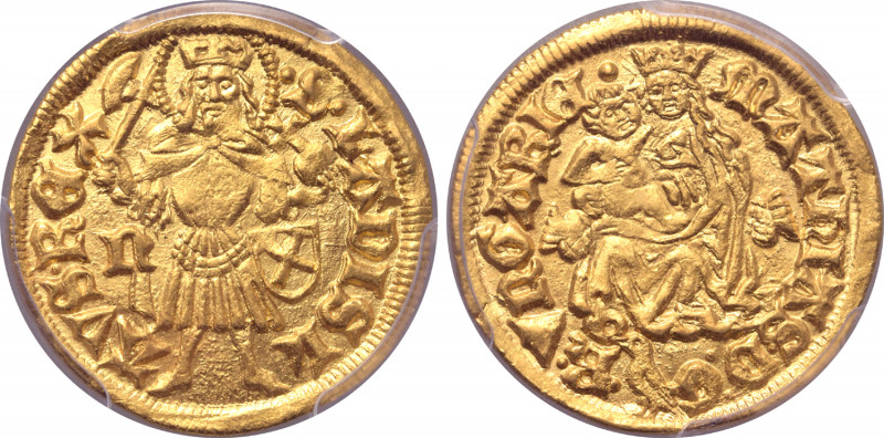 Hungary, Kingdom. Matthias I Corvinus AV Goldgulden. Nagybánya (Frauenbach/Baia ...