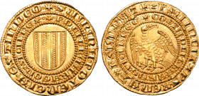 Italian States, Sicilia (Sicily, Kingdom). Pietro I il grande (the Great) with Constanza AV Pierreale. Messina mint, 1282-1285. ✠◦ SUMMA ◦ POTЄNCI'A ◦...