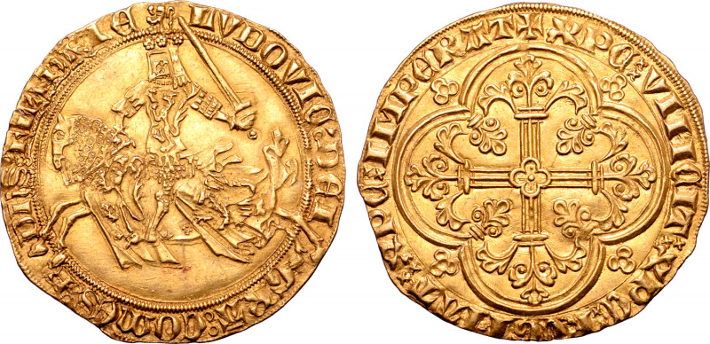 Low Countries, Vlaanderen (Flanders). Lodewijk II van Male AV Gouden rijder (fra...