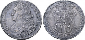 Scotland, Kingdom. William II AR 40 Shillings. 1697. GVLIELMVS · DEI · GRATIA ·, laureate and draped bust to left, 40 below / MAG · BRIT · FRA · ET · ...