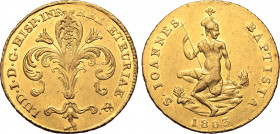 Italian States, Etruria (Kingdom). Ludovico I di Borbone AV Ruspone da 3 Zecchini. Firenze (Florence) mint, 1803. Giovanni Fabbroni, moneyer. LUD • I ...