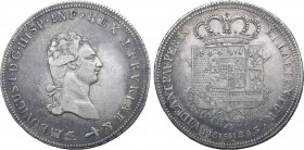 Italian States, Etruria (Kingdom). Ludovico I di Borbone AR Francescone da 10 Paoli. Firenze (Florence) mint, 1803 ('1' inverted). Giovanni Fabbroni, ...