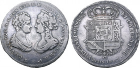 Italian States, Etruria (Kingdom). Carlo Ludovico di Borbone and Maria Luigia, as Regent, AR Francescone da 10 Paoli. Firenze (Florence) mint, 1803. G...