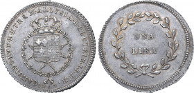 Italian States, Etruria (Kingdom). Carlo Ludovico di Borbone and Maria Luigia, as Regent, AR Lira. Firenze (Florence) mint, 1803. CAROLVS • LVD • R • ...