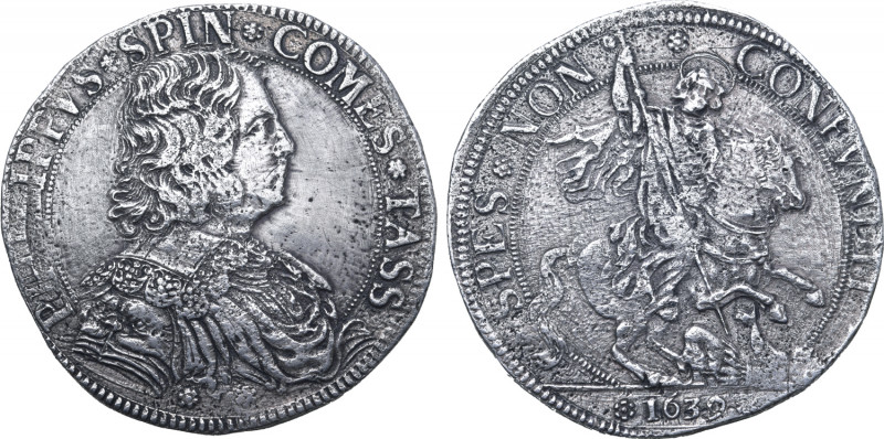 Italian States, Tassarolo (County). Filippo Spinola AR Scudo. 1639. PHILIPPVS ❀ ...