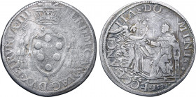 Italian States, Toscana (Tuscany, Grand Duchy). Ferdinando I de' Medici AR Giulio. Firenze (Florence) mint, 1588. FERD • M • CAR • MAG • DVX • ETRVRIÆ...