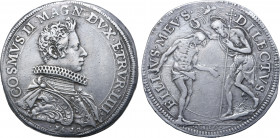 Italian States, Toscana (Tuscany, Grand Duchy). Cosimo II de' Medici AR Piastra. Firenze (Florence) mint, 1610. Gaspare Mola, engraver. COSMVS • II • ...