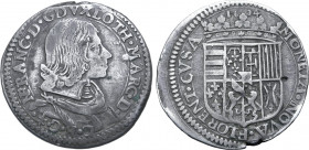 Italian States, Toscana (Tuscany, Grand Duchy). Niccolò Francesco di Lorena AR Testone . Firenze (Florence) mint, 1634. NFRANC • D • G DVX LOTH • MARC...