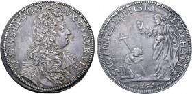Italian States, Toscana (Tuscany, Grand Duchy). Cosimo III de’ Medici AR 1/2 Piastra. Firenze (Florence) mint, 1676. COSMVS • III • D • G • MAG • DVX ...