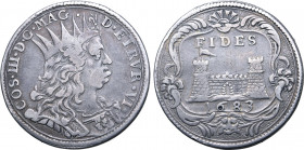 Italian States, Toscana (Tuscany, Grand Duchy). Cosimo III de’ Medici AR Quarto di Tollero. Firenze (Florence) mint for Livorno, 1683. COS • III • D •...