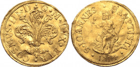Italian States, Toscana (Tuscany, Grand Duchy). Cosimo III de’ Medici AV Zecchino or Fiorino. Firenze (Florence) mint, 1714. COSMVS • III • D • G • M ...