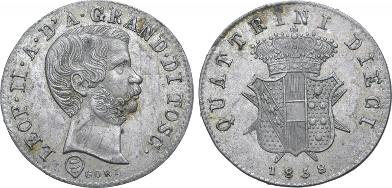 Italian States, Toscana (Tuscany, Grand Duchy). Leopold II di Lorena BI 10 Quatt...