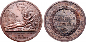 France, First Republic. Napoléon Bonaparte, as General de l'armée d'Italie, Æ Medal. Commemorating the passage of the Tagliamento and the capture of T...