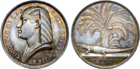 France, First Republic. Napoléon Bonaparte, as General de l'armée d'Orient, AR Medal. Celebrating the conquest of Upper Egypt. Dated L'An 7 = 1798. Di...
