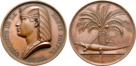 France, First Republic. Napoléon Bonaparte, as General de l'armée d'Orient, Æ Medal. Celebrating the conquest of Upper Egypt. Dated L'An 7 = 1798. Die...