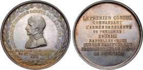 France, First Republic. Napoléon Bonaparte, as Premier Consul, AR Medal. Commemorating the Battle of Marengo and the Command of Napoléon. Dated 25 & 2...