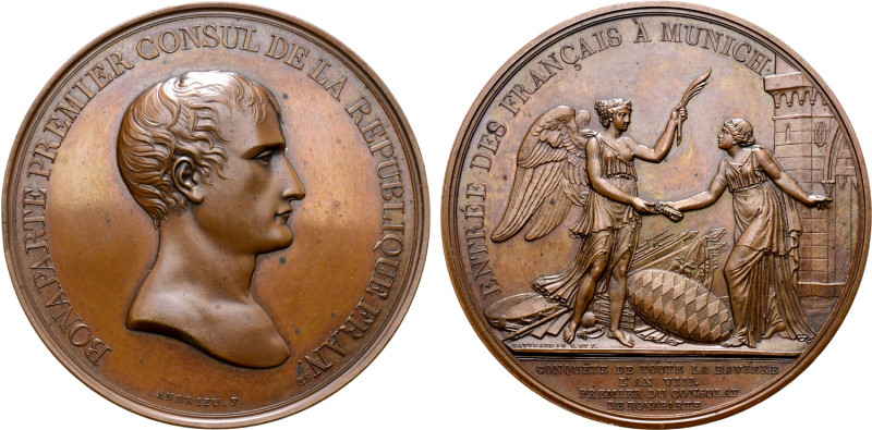 France, First Republic. Napoléon Bonaparte, as Premier Consul, Æ Medal. Commemor...