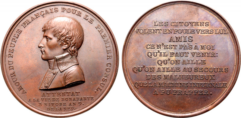 France, First Republic. Napoléon Bonaparte, as Premier Consul, Æ Medal. Commemor...