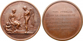 France, First Republic. Napoléon Bonaparte, as Premier Consul, Æ Medal. Commemorating the formation of the Italian Republic in Lyon. Dated L'An 10 = 1...
