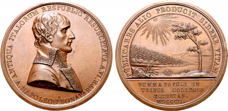 France, First Republic. Napoléon Bonaparte, as Premier Consul, Æ Medal. Commemor...