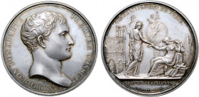 France, First Republic. Napoléon Bonaparte, as Premier Consul, AR Medal. Commemorating the restoration of the Roman Catholic Church in France. Dated 1...