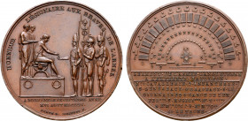 France, First Empire. Napoléon I Æ Medal. Commemorating the encampment at Boulogne and the planned invasion of England. Dually dated 28 Thermidor L'An...
