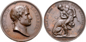 France, First Empire. Napoléon I Æ Medal. Commemorating the encampment at Boulogne and the planned invasion of England. Dually dated 1804 and L'An 12 ...