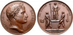 France, First Empire. Napoléon I Æ Medal. Celebrating the coronation of Napoléon. Dated L'An 13 = 1804. Dies by Andrieu and Jeuffroy; Denon, mintmaste...