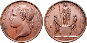 France, First Empire. Napoléon I Æ Medal. Celebrating the coronation of Napoléon. Dated L'An 13 = 1804. Dies by Droz; Denon, mintmaster. NAPOLEON EMPE...