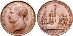 France, First Empire. Napoléon I Æ Medal. Commemorating the distribution of the Eagles. Dated 14 Frimaire L'An 13 = 5 December 1804. Dies by Droz and ...