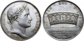 France, First Empire. Napoléon I AR Medal. Celebrating the coronation of Napoléon as King of Italy. Dated 23 May 1805. Dies by Andrieu and Jaley; Deno...